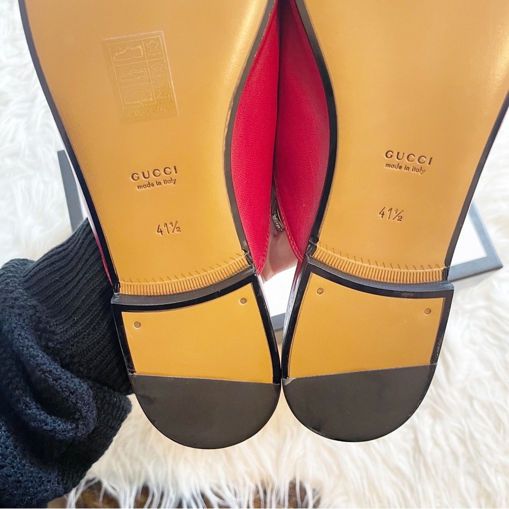 Gucci Princetown Hibiscus Red Leather Horsebit Mule
Slipper 41.5 New with box - Picture 6 of 8